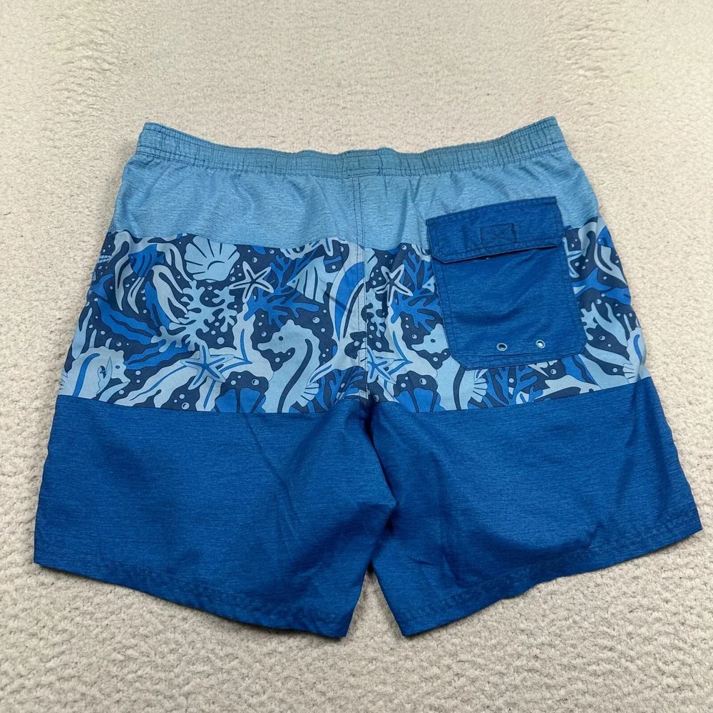 Vineyard Vines  Swim‎ Trunks Mens Medium Drawstring Lined Swimming Stretch Blue